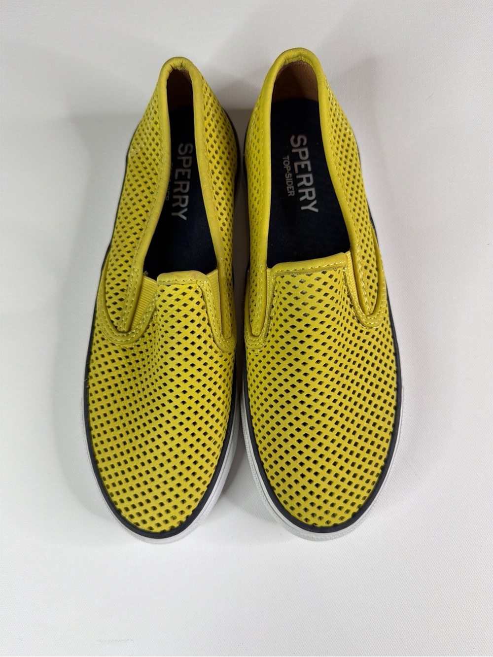 Sperry Top Slider Womens Yellow Slip-On Perforated Casual Shoes